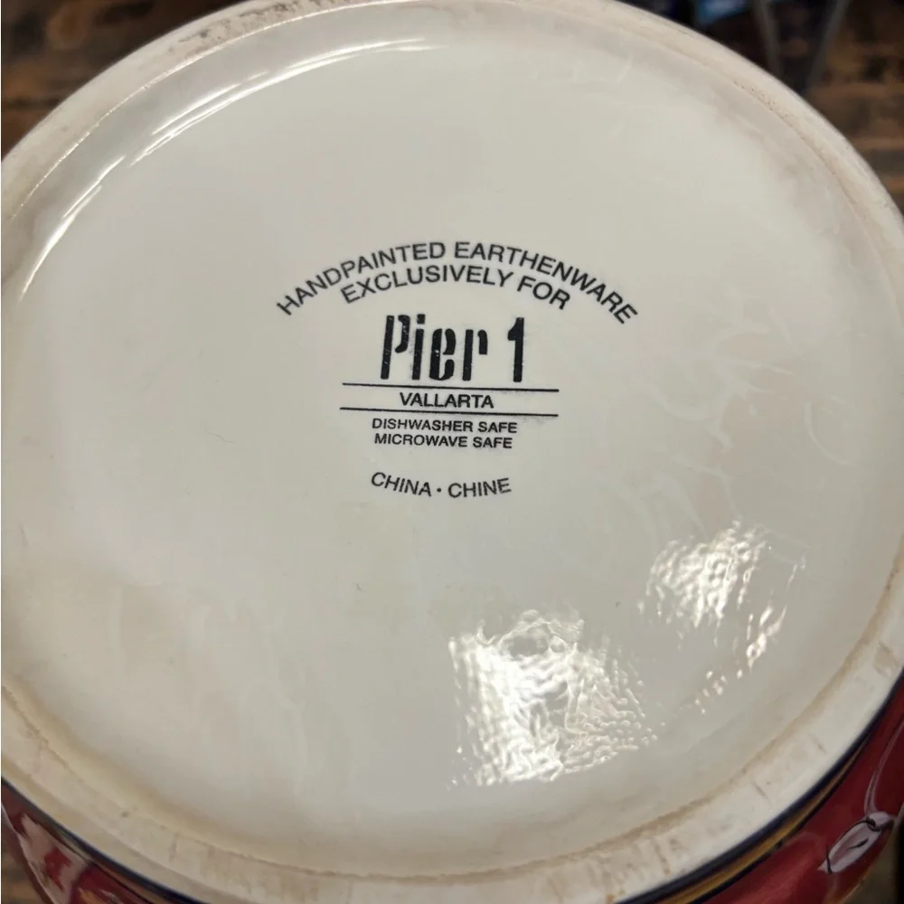 Pier 1 Vallarta Large Cookie Jar Canister With Handles - Picture 9 of 13